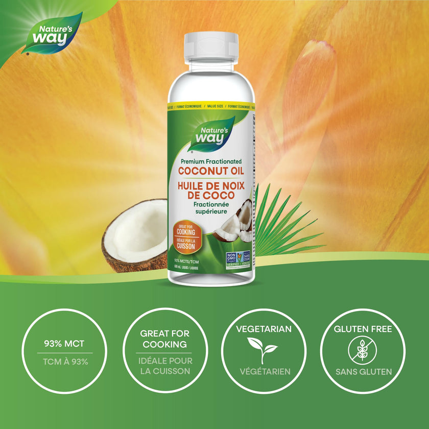 Nature's Way Premium Coconut Oil, Great for Cooking, Liquid, 600 ml 🍁 All In One Marketplace Canada