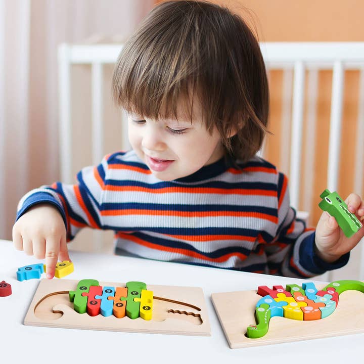 Fun Little Toys - 4-Pack Wooden Puzzles