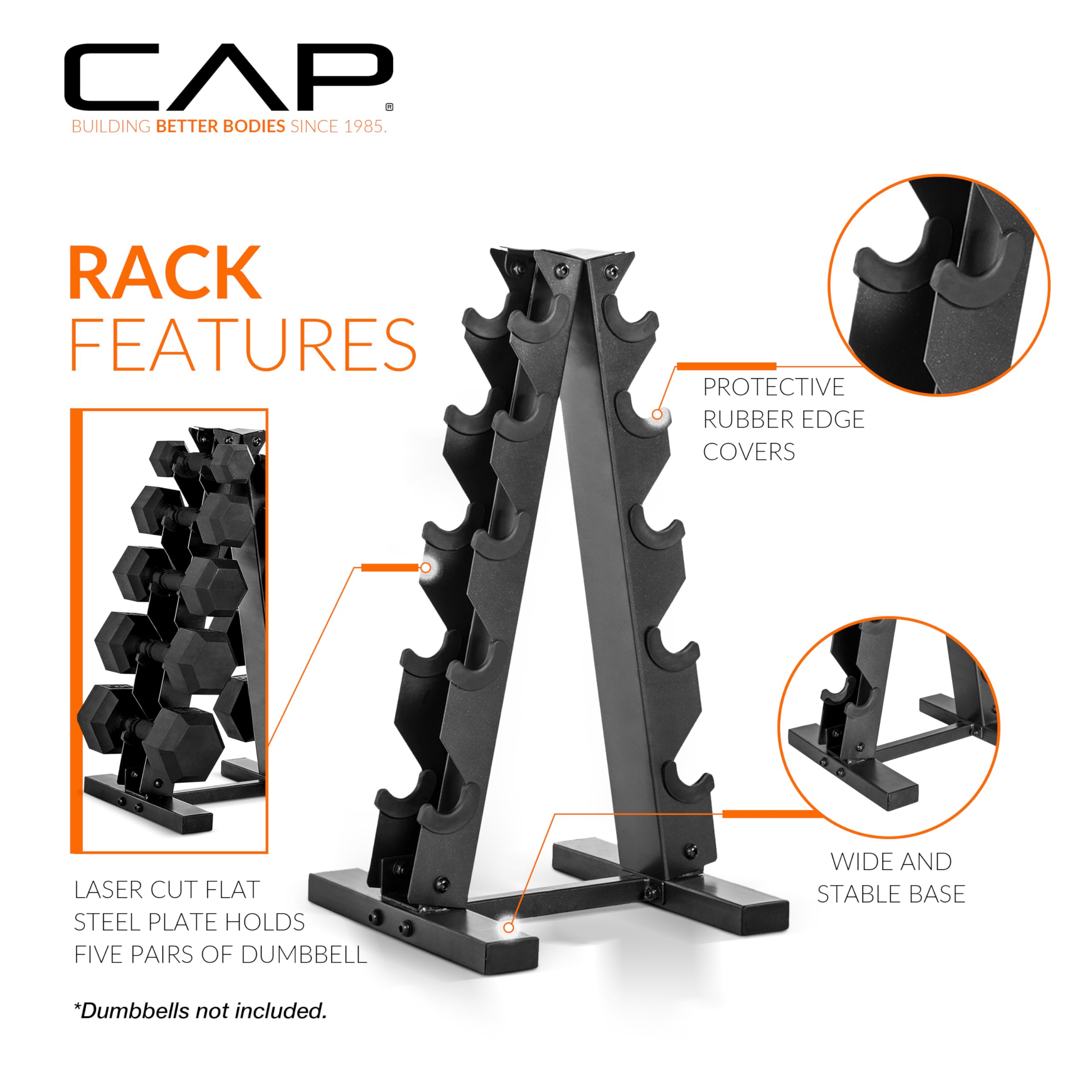 CAP Barbell A-Frame Dumbbell Hand Weight Vertical Storage Rack - Carbon 🍁 All In One Marketplace Canada