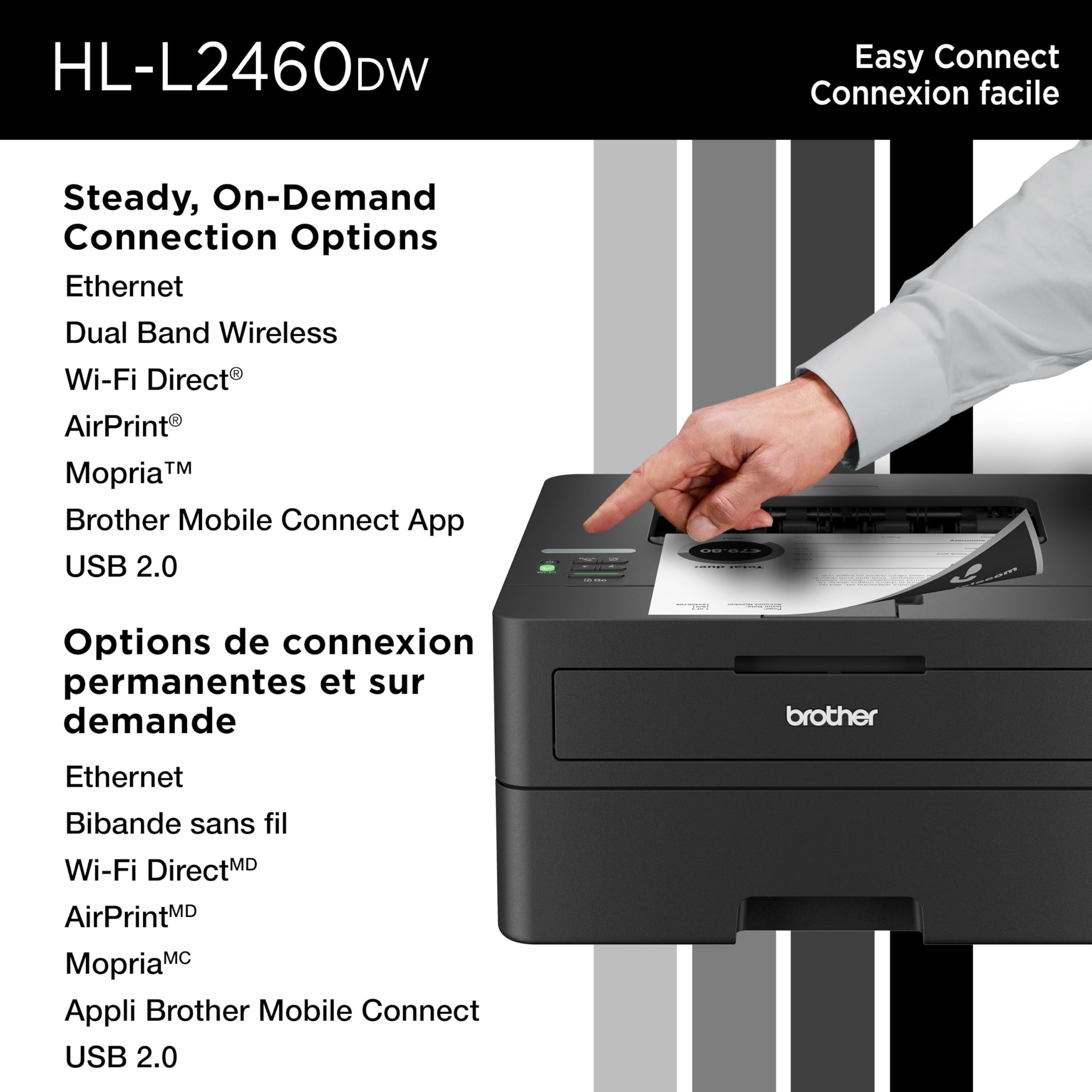 Brother HL-L2460DW Wireless Monochrome Laser Printer for Home Office –Duplex on Ink & Toner with a Refresh Subscription 🍁 All In One Marketplace Canada