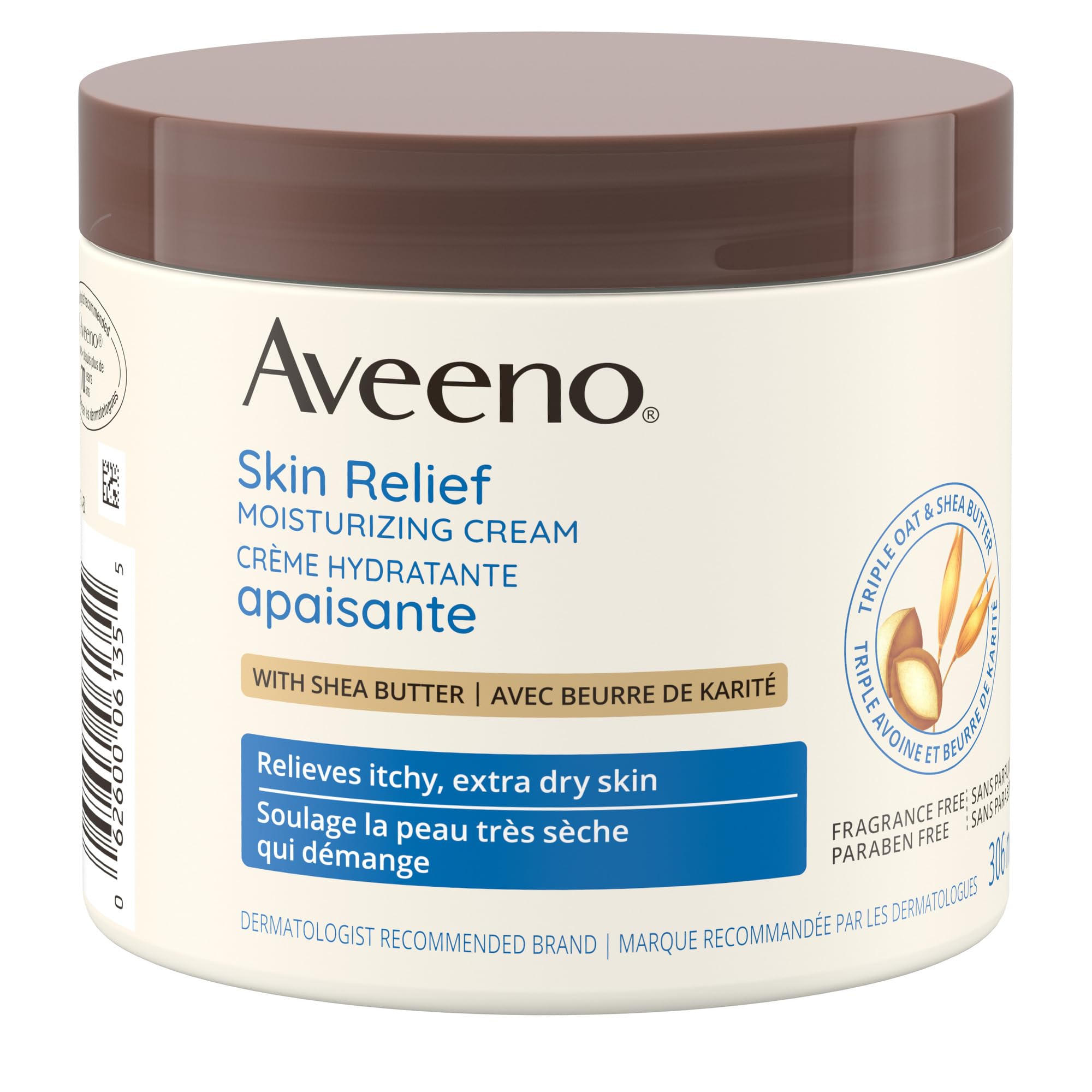 Aveeno Skin Relief Moisturizing Cream, Body Lotion, Shea Butter, Oat Extract, Extra Dry Skin Moisturizer, Fragrance Free, 306-mL 🍁 All In One Marketplace Canada