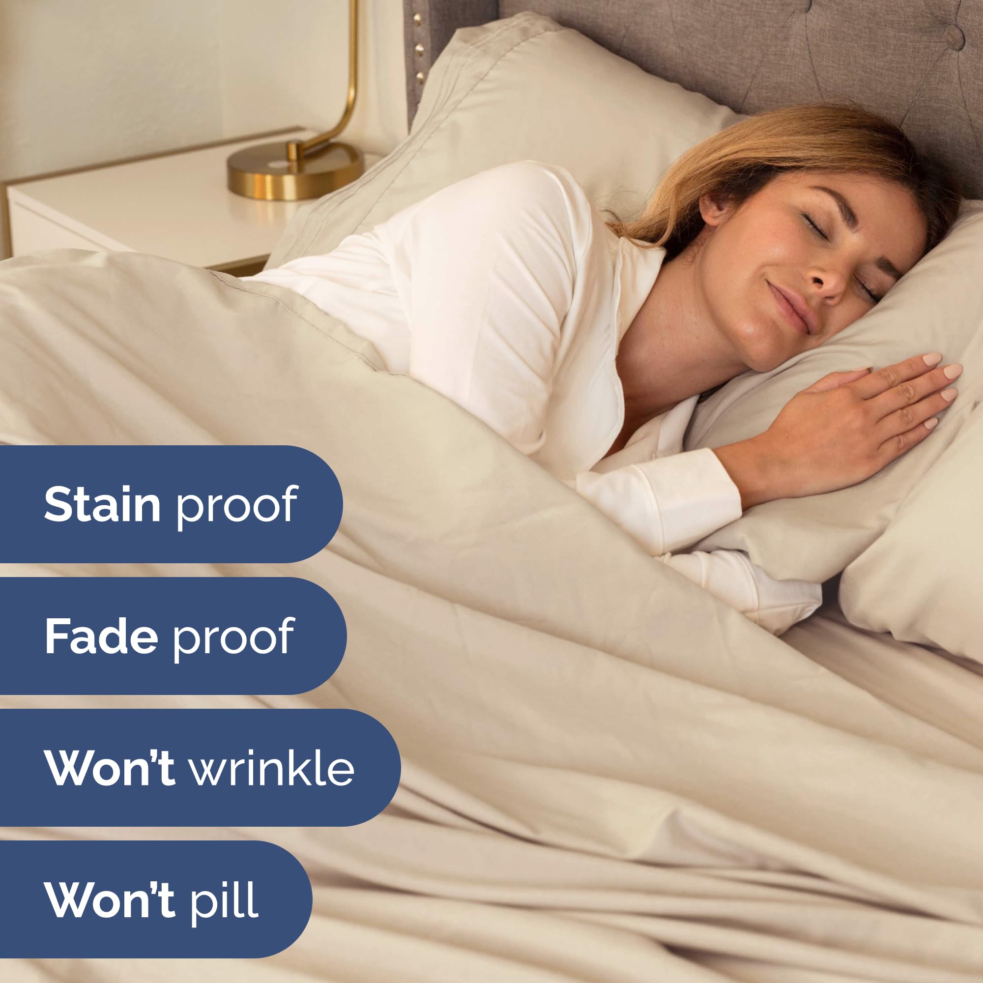 King Size 4 Piece Sheet Set - Comfy Breathable & Cooling Sheets - Hotel Luxury Bed Sheets for Women & Men - Deep Pockets, Easy-Fit, Extra Soft & Wrinkle Free Sheets - Wheat Oeko-Tex Bed Sheet Set 🍁 All In One Marketplace Canada