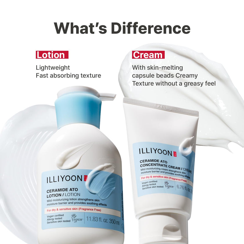 Illiyoon Ceramide Ato Concentrate Cream | Moisturizer for Dry & Sensitive Skin, 100hr Lasting Hydration, For Face & Body, Gentle for Infants, Moisture Barrier Repair, Vegan Certified, 6.76 fl.oz. 🍁 All In One Marketplace Canada