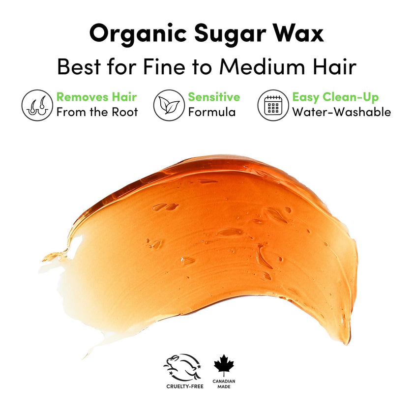 Parissa Organic Sugar Wax Kit for Hair Removal – Microwavable Sugar Wax for Face, Legs & Body, USDA Certified Organic, Water-Washable & Gentle for Sensitive Skin (8 fl oz) 🍁 All In One Marketplace Canada