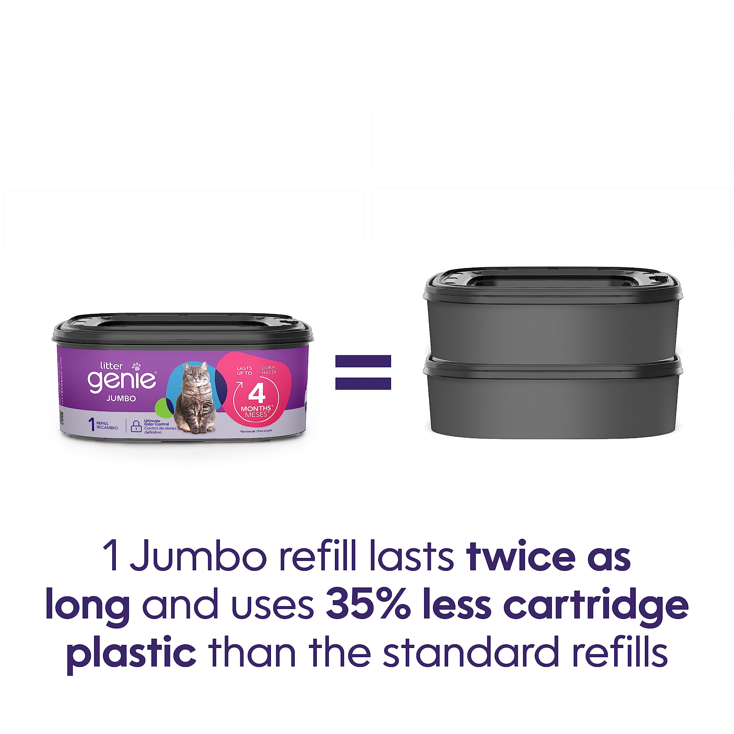 Litter Genie XL+ Pail – Ideal for Multi cat Homes - Includes one Jumbo 24ft cat Litter Bags Refill, Scoop, and Scoop Holder 🍁 All In One Marketplace Canada