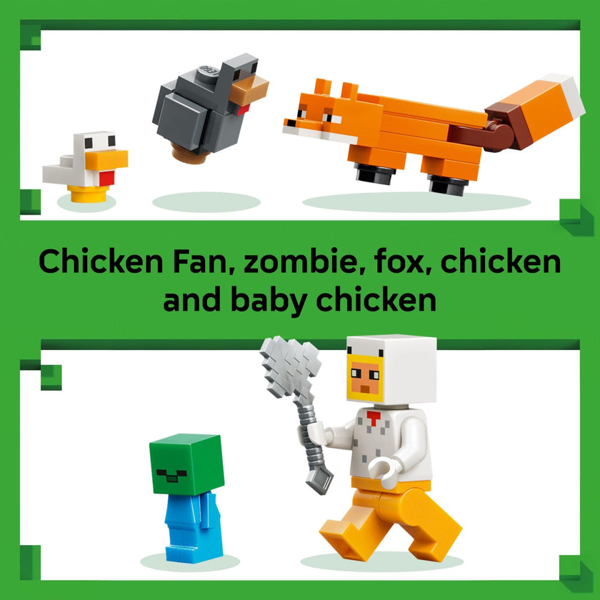 LEGO Minecraft Chicken Farm Building & Pretend Play Toy for Boys & Girls - Video Game Playset & Toy Figures for Kids, Ages 7+ - W/Chicken Fan Minifigure - Gift Idea for Birthdays - 21585 🍁 All In One Marketplace Canada