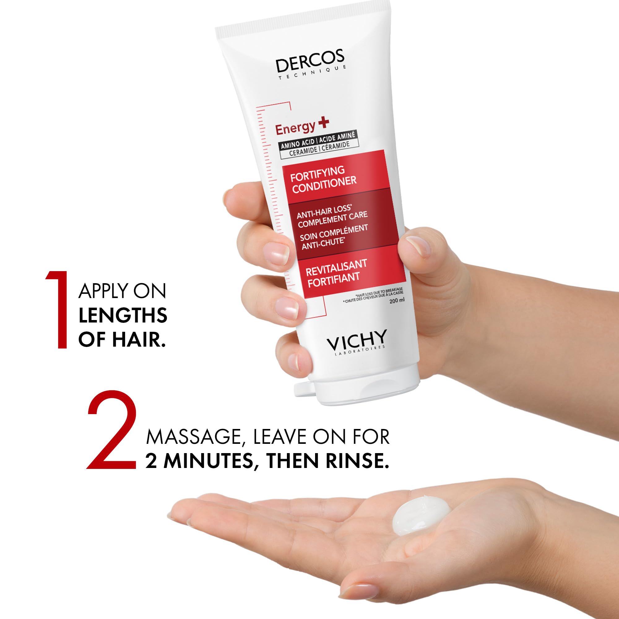 Vichy Dercos Hair Conditioner, Energy+ Fortifying Conditioner for Thin Hair, Adds Strength & Density. Formulated With Amino Acid and Ceramides, Recommended by Dermatologists, 200 ml 🍁 All In One Marketplace Canada