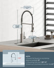 FORIOUS Kitchen Faucets, Brushed Nickel Kitchen Sink Faucet with Pull Down Sprayer, Commercial Kitchen Faucet Stainless Steel, Classic Single Handle Pull Out Sink Faucets for RV Laundry Utility Room 🍁 All In One Marketplace Canada