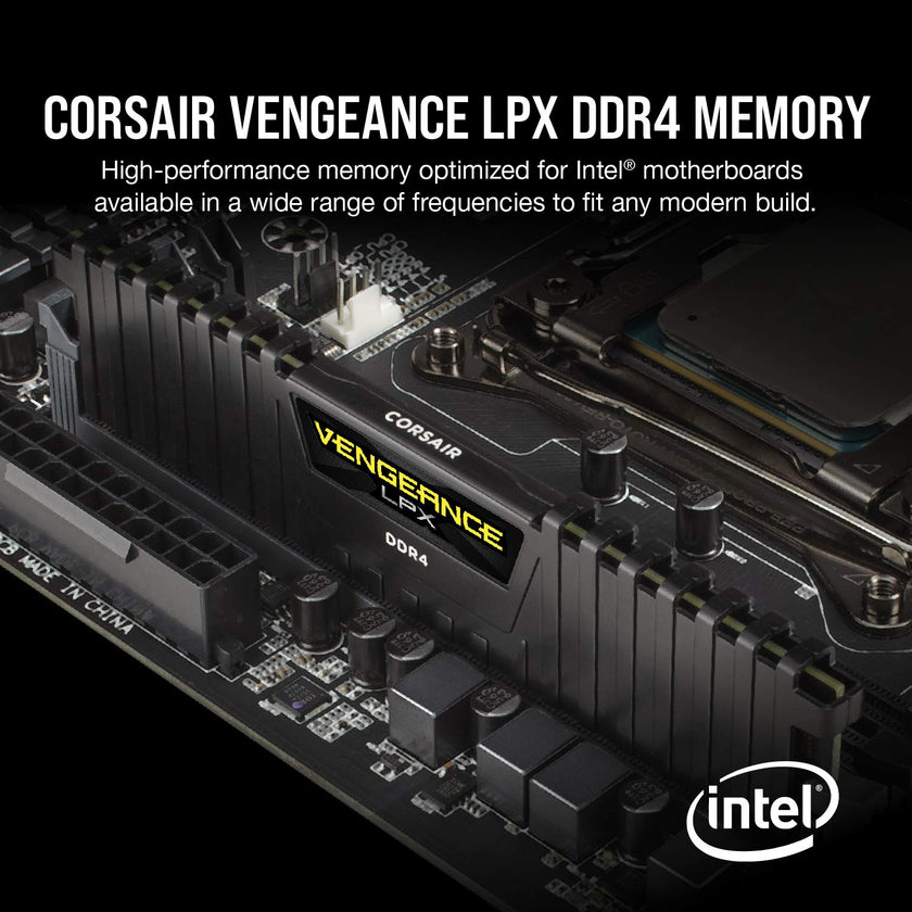 CORSAIR Vengeance LPX DDR4 RAM 32GB (2x16GB) Up to 3200MHz CL16-20-20-38 1.35V Intel XMP AMD EXPO Computer Memory – Black (CMK32GX4M2E3200C16) 🍁 All In One Marketplace Canada