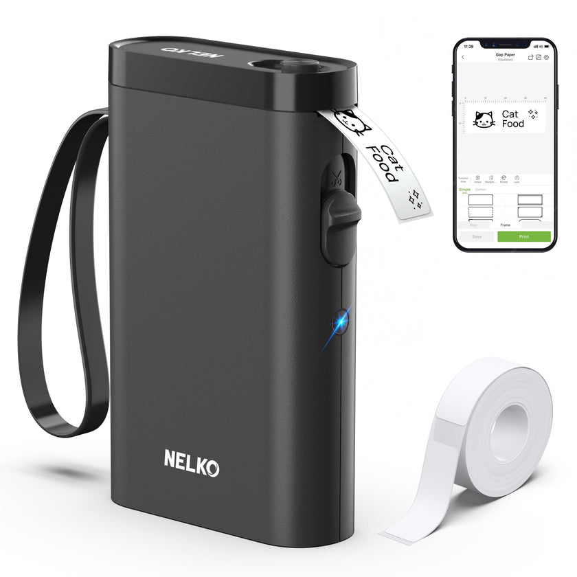 Label Maker Machine with Tape, P21 Portable Bluetooth Label Printer, Wireless Built-in Cutter Sticker Maker Mini Label Makers with Multiple Templates for Organizing Storage Office Home, Black 🍁 All In One Marketplace Canada