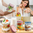 16 OZ Overnight Oats Jar,6 Pack Glass Jar with Lid and Spoon,Reusable Wide Mouth Mason jars for Overnight Oats,Yogurt Snacks Fruit, Salad Dressing, Sauce,Cereal-Leak Proof(500 ml) 🍁 All In One Marketplace Canada