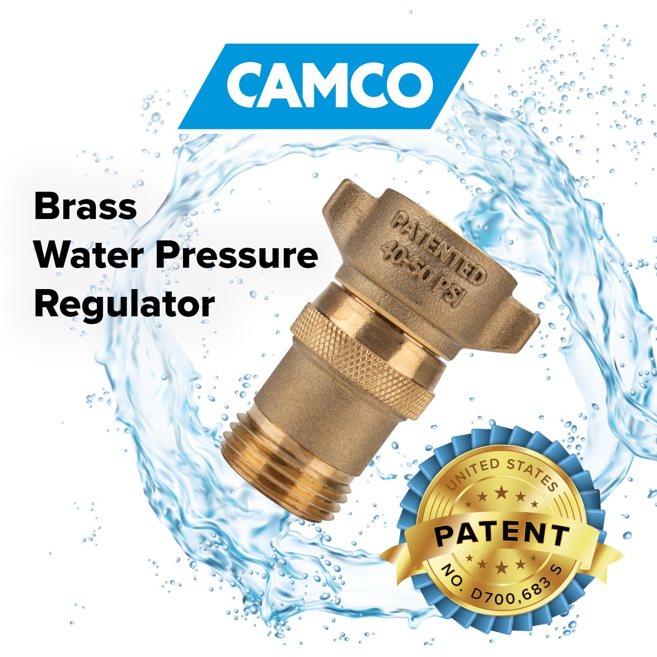 Camco Brass Camper/RV Water Pressure Regulator – Protects RV Kitchen Small Appliances, Plumbing & Hoses – Reduces RV Water Pressure to Safe & Consistent 40-50 PSI – Drinking Water Safe (40055) 🍁 All In One Marketplace Canada