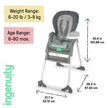 Ingenuity Full Course 6-in-1 High Chair - Baby to 5 Years Old, 6 Convertible Modes, 2 Dishwasher Safe Trays - Astro 🍁 All In One Marketplace Canada