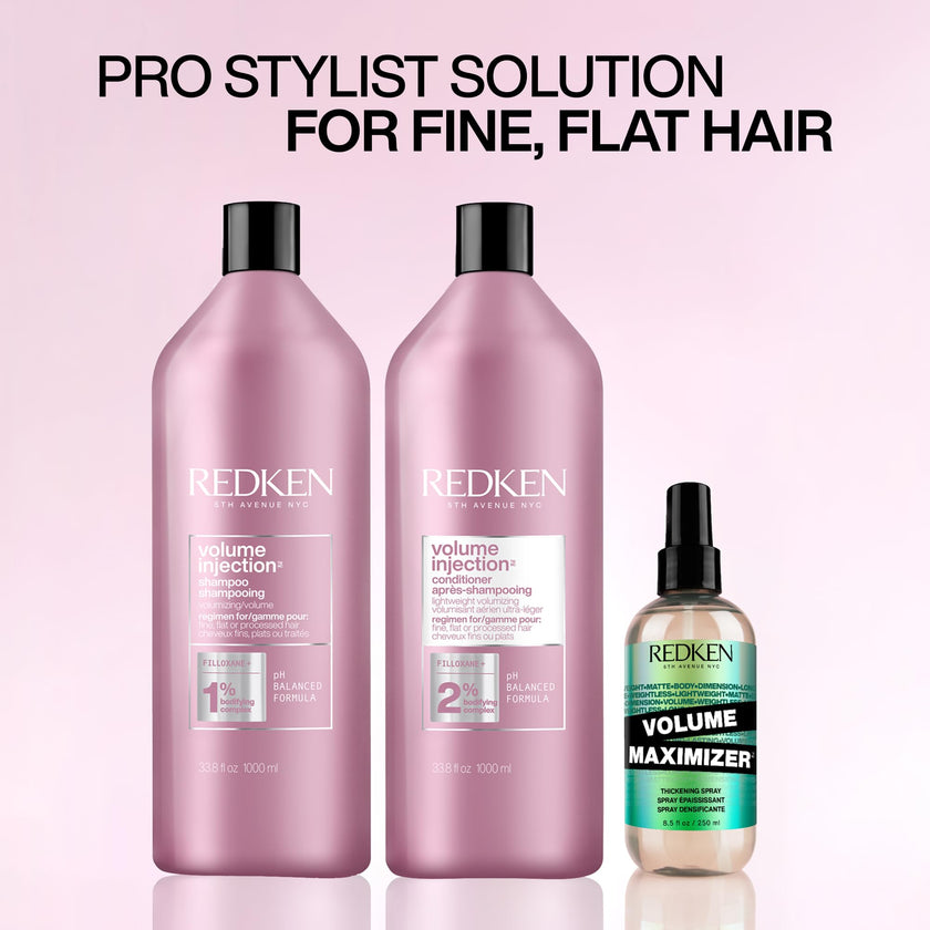 Redken Hair Conditioner, Volume Injection Conditioner Hair Volumizer For Fine Hair, Volumizing Conditioner Adds Lift & Body, With Filoxane, Paraben Free, 1000 ML 🍁 All In One Marketplace Canada