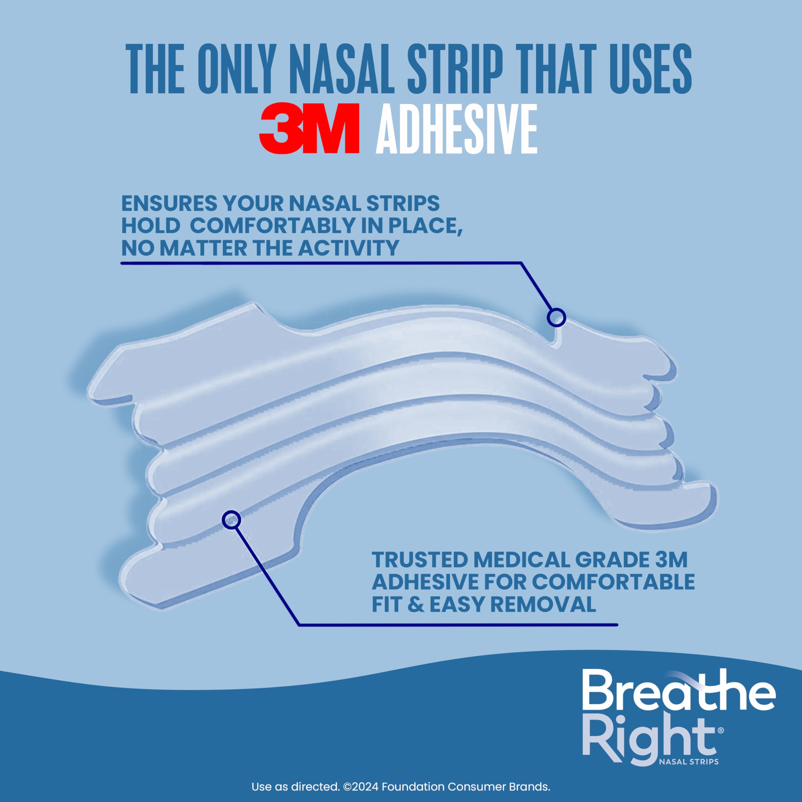 Breathe Right Nasal Strips, Extra Strength, Clear, Sensitive Skin, Drug-Free Snoring Solution & Nasal Congestion Relief Caused by Colds & Allergies, Nightly Sleep, 44 Count 🍁 All In One Marketplace Canada
