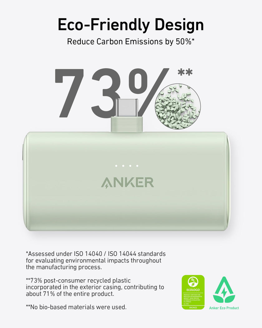 Anker Nano Power Bank with Built-in Foldable USB-C Connector, 5,000mAh Portable Charger 22.5W, for iPhone 15/15 Plus/15 Pro/15 Pro Max, Samsung S22/23 Series, Huawei, iPad Pro/Air, AirPods, and More 🍁 All In One Marketplace Canada