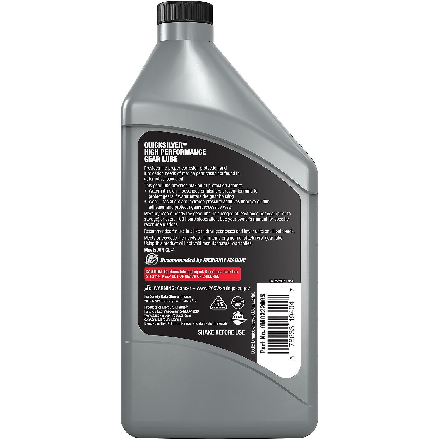 Quicksilver 92-858064Q01 High Performance Gear Lube 🍁 All In One Marketplace Canada