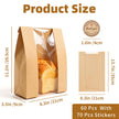 Homrelaxy 60Pcs Paper Bread Bags for Homemade Bread, Sourdough Bag with Window, 13.7 x 8.3 x 3.5 Inch Large Brown Kraft Bakery Bags for Storing Loaves & Snacks, Includes 70 Sealing Stickers 🍁 All In One Marketplace Canada