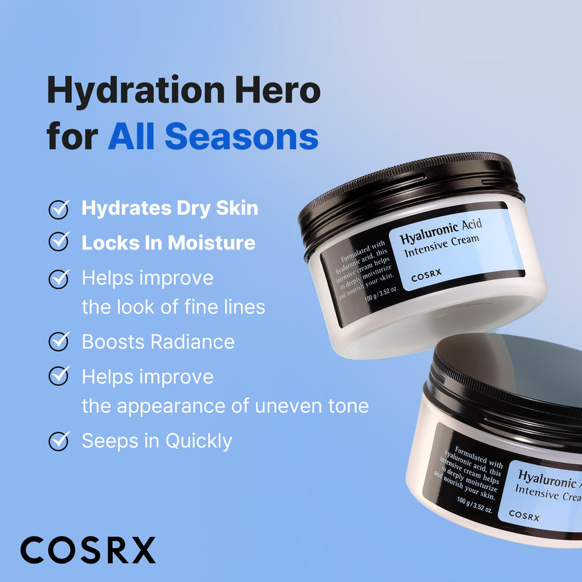 COSRX Hyaluronic Acid Intensive Cream, 100g | Moisturizing Wrinkle Cream | Korean Skin Care, Vegan, Cruelty Free, Paraben Free 🍁 All In One Marketplace Canada