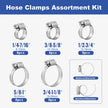 Hose Clamps, Small Worm Gear Hose Clamp Kit, Stainless Steel Worm Gear Hose Clamps for Radiator, Heater, 1 inch, 3/8 inch, 1/2 inch, 1/4 inch, 40 pcs 🍁 All In One Marketplace Canada