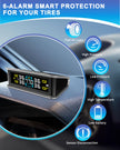 Flydew RV Tire Pressure Monitoring System (TPMS) - TPMS sensors Set of 4 | Solar/USB Charger | LCD Display | for RV/Truck/SUV/MPV/Sedan | TPMS Kit 🍁 All In One Marketplace Canada