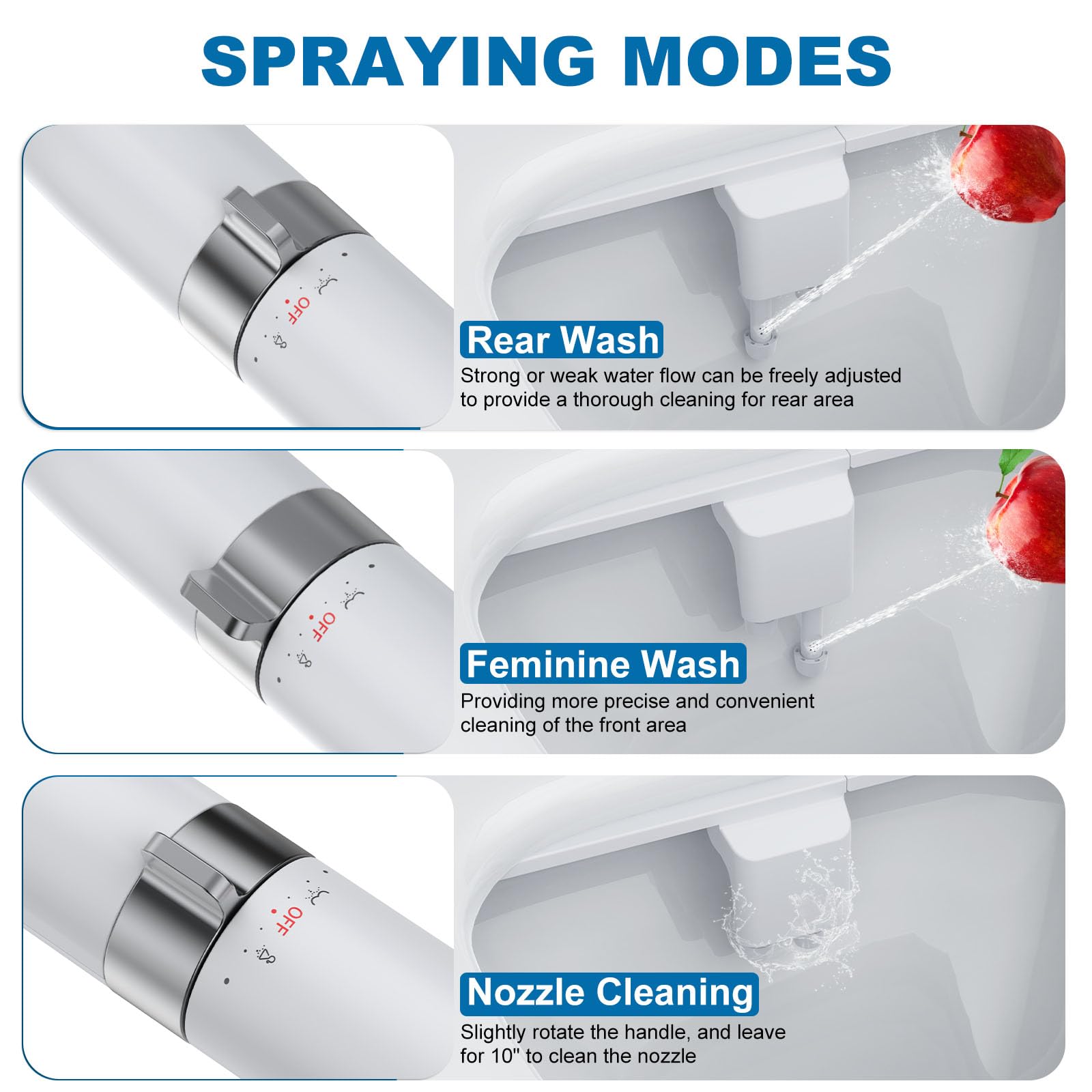 Ultra-Slim Bidet Attachment for Toilet, Adjustable Water Pressure for Rear/Feminine Wash Bidet, Non Electric Self Cleaning Fresh Cold Water Toilet Bidets Spray Jet Easy Install (Silver) 🍁 All In One Marketplace Canada