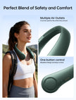 JISULIFE Portable Neck Fan, Hands Free Bladeless Hanging Sport Fan, 4000 mAh Battery Operated Wearable Personal Fan, Leafless, Rechargeable, Headphone Design, USB Powered,5 Speeds-Dark Green 🍁 All In One Marketplace Canada