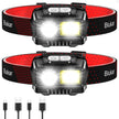 Blukar LED Headlamp Rechargeable,2000L High Lumen Super Bright Dimmable Headlight Flashlight with Motion Sensor- 8 Modes,Spotlight&Floodlight,IPX5 Waterproof for Camping,Hiking,Running,Fishing -2 Pack 🍁 All In One Marketplace Canada
