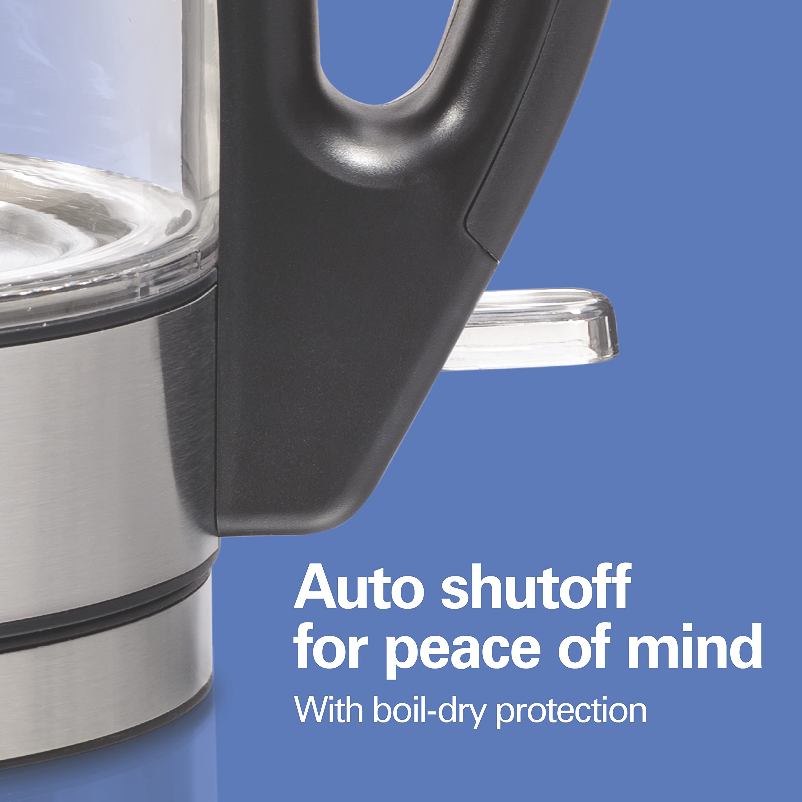 Hamilton Beach Glass Electric Kettle, 1 L, 1500W Fast Boiling Water Boiler, Cordless, Soft Blue LED Light, Auto Shutoff & Boil-Dry Protection, BPA-Free, Compact Size (40930JC) 🍁 All In One Marketplace Canada