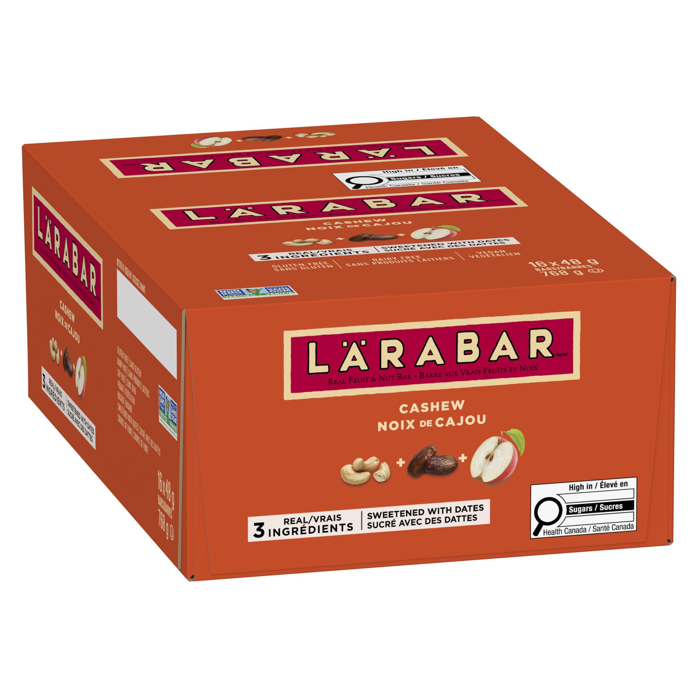 LÄRABAR Cashew, Fruit and Nut Energy Bar, Pack of 16 Bars, Gluten Free, Vegan, Family Pack, Snack Bars, 768 Grams Package 🍁 All In One Marketplace Canada