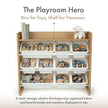 Humble Crew Toy Storage Organizer with Top Shelf and 9 Removable Bins, Natural/White – Toddler Bookshelf with Toy Organizer - Modern Toy Rack Ideal for Kids' Rooms, Playrooms, and Nurseries 🍁 All In One Marketplace Canada