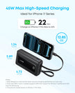 Anker Zolo Power Bank, 20,000mAh 45W Max Fast Portable Charger with Built-in USB-C Cable, USB C&A, 40W Battery Pack for iPhone 17 Series, MacBook, Samsung, and More (Built-in C Cable*2) 🍁 All In One Marketplace Canada