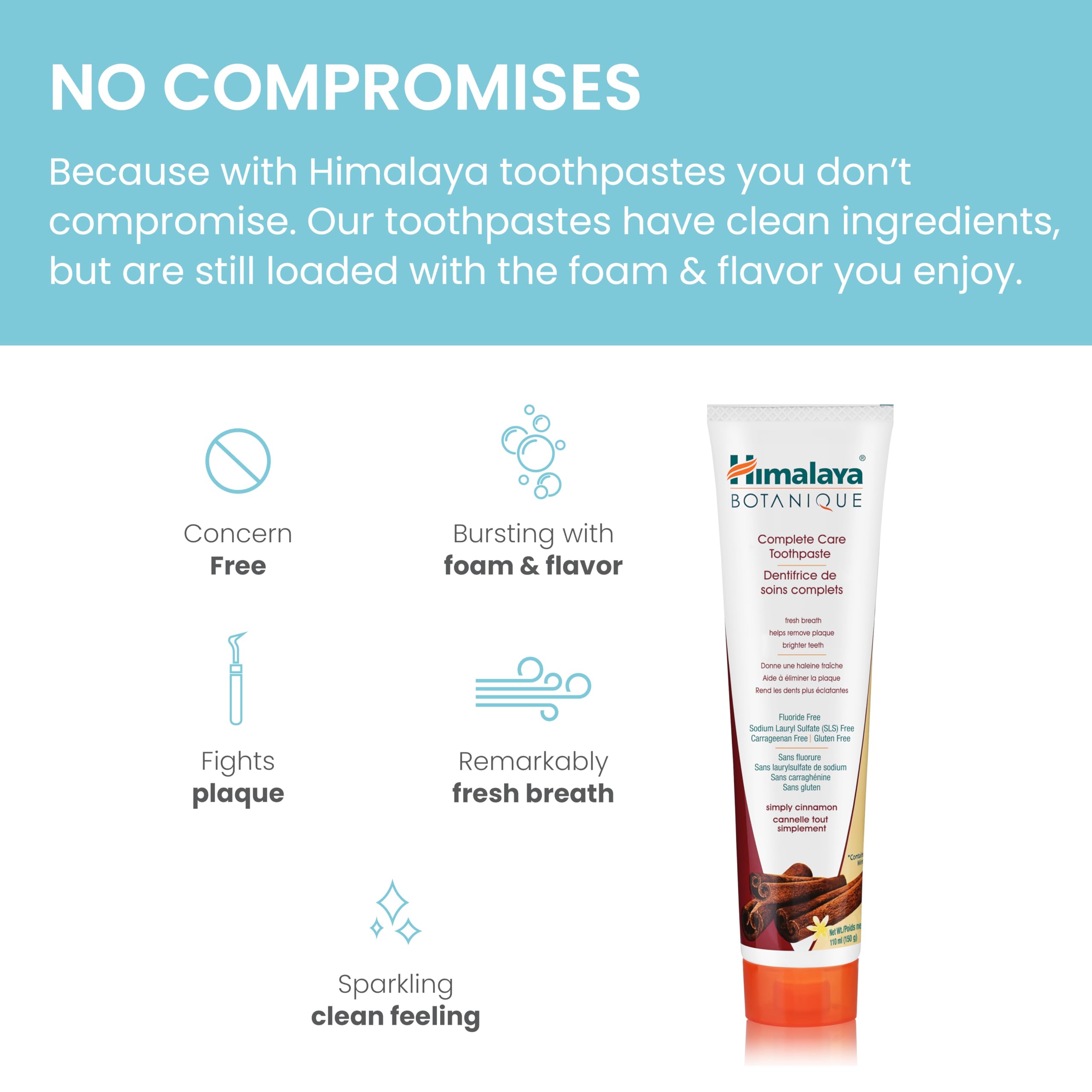 Himalaya Botanique Complete Care Toothpaste, Cinnamon, 150 g (5.29 oz) 🍁 All In One Marketplace Canada