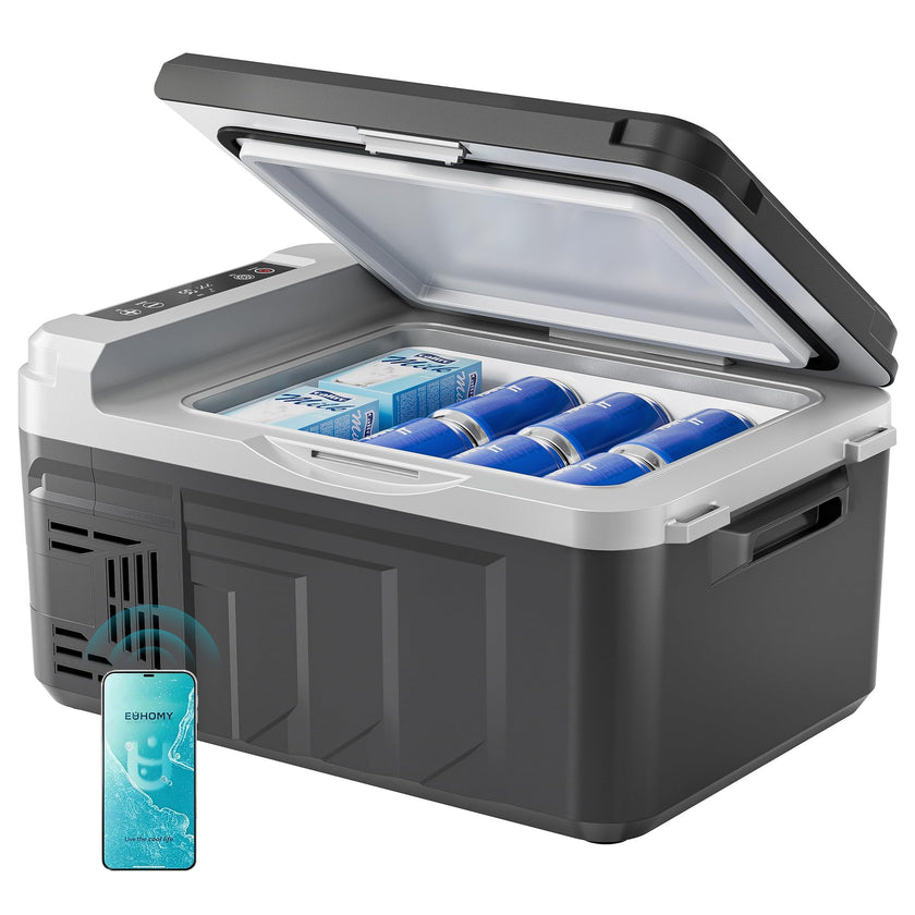 EUHOMY 12 Volt Refrigerator, 12 Quart (10L) Compressor Electric Cooler APP Control, Car Fridge 12/24V DC & 100-240V AC, Car refrigerator -4℉~68℉, Portable Freezer for RV, Camping, Travel 🍁 All In One Marketplace Canada