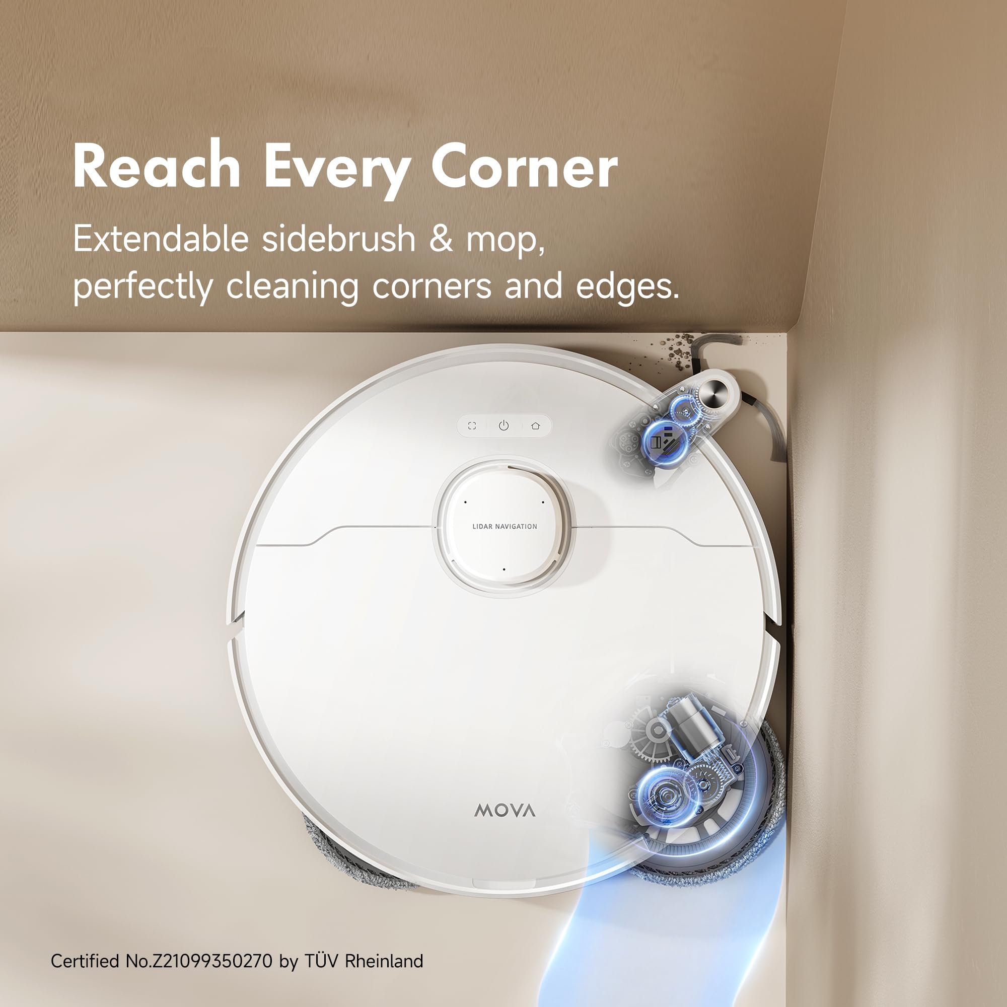 MOVA P10 Pro Ultra Robot Vacuum and Mop 13,000Pa Suction, 140°F Hot Water Auto Mop Washing & Drying, Dual Spinning Extenable Mop,10.5mm Lifting for Carpet, 360°Obstacle Avoidance, App Control 🍁 All In One Marketplace Canada