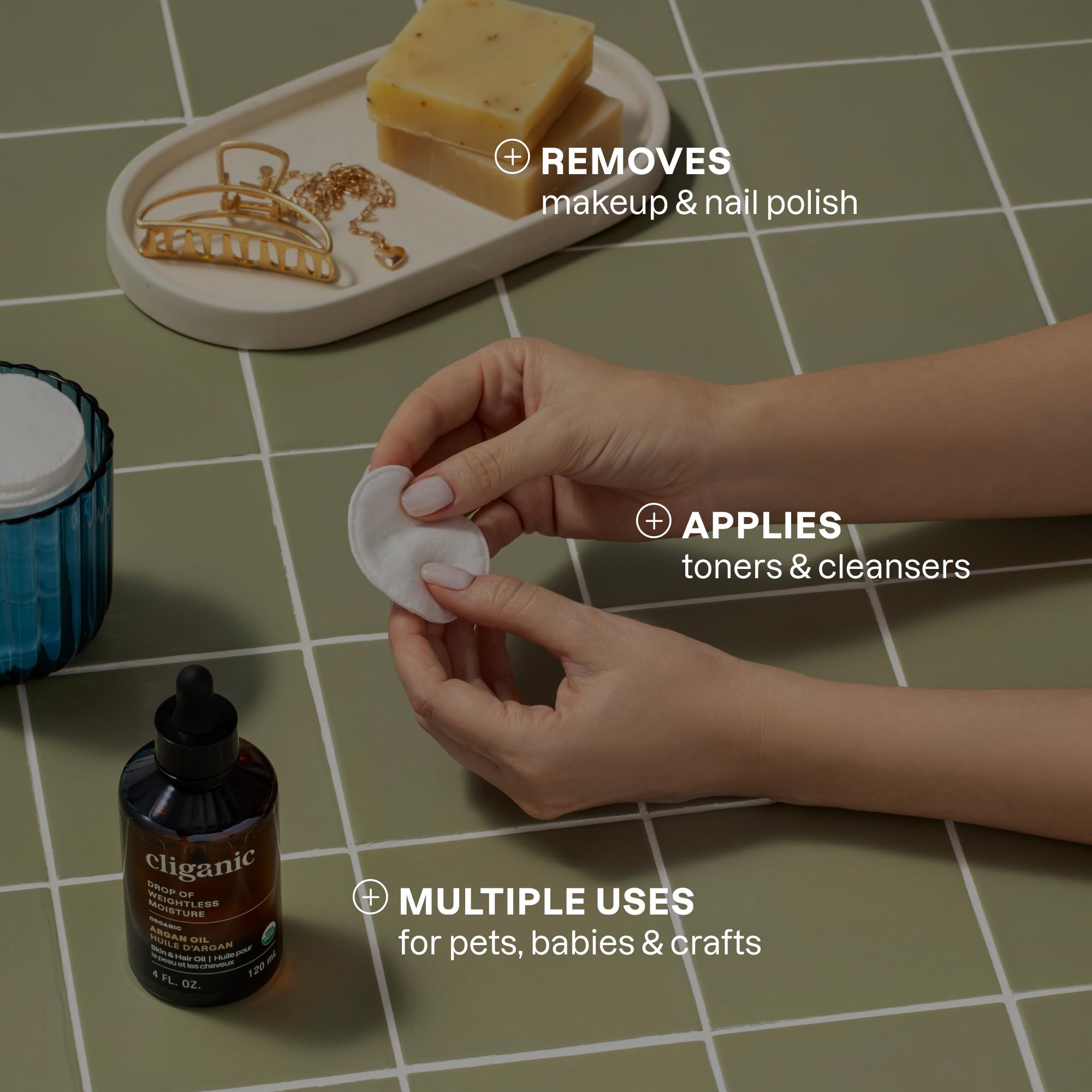 Cliganic Premium 100% Cotton Makeup Remover Pads 540 Count, (Pack of 6) 🍁 All In One Marketplace Canada