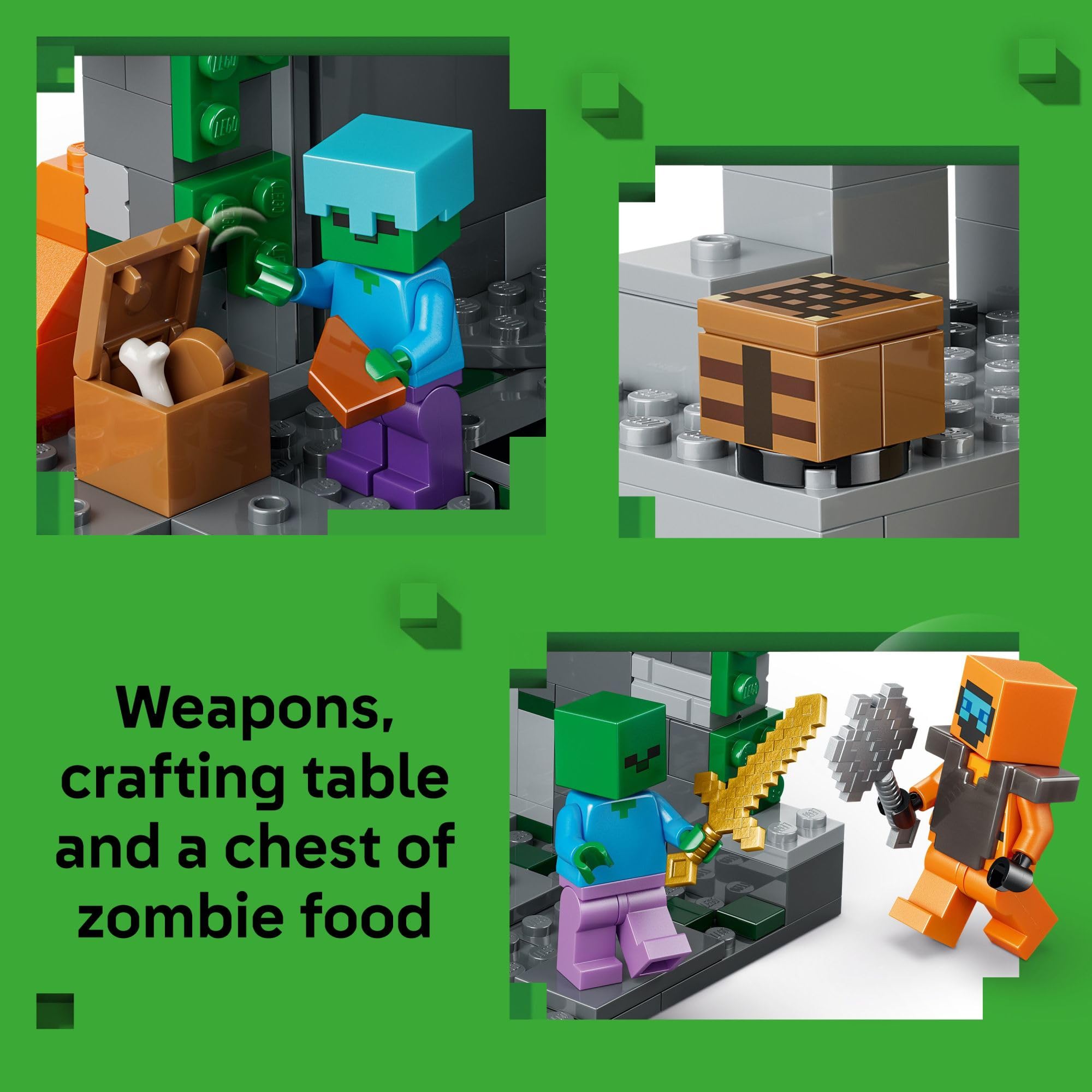 LEGO Minecraft Zombie Dungeon Building & Pretend Play Toy for Boys & Girls - Video Game Playset & Toy Figures for Kids, Ages 8+ - W/Wandering Wastelands Minifigure - Gift Idea for Birthdays - 21587 🍁 All In One Marketplace Canada