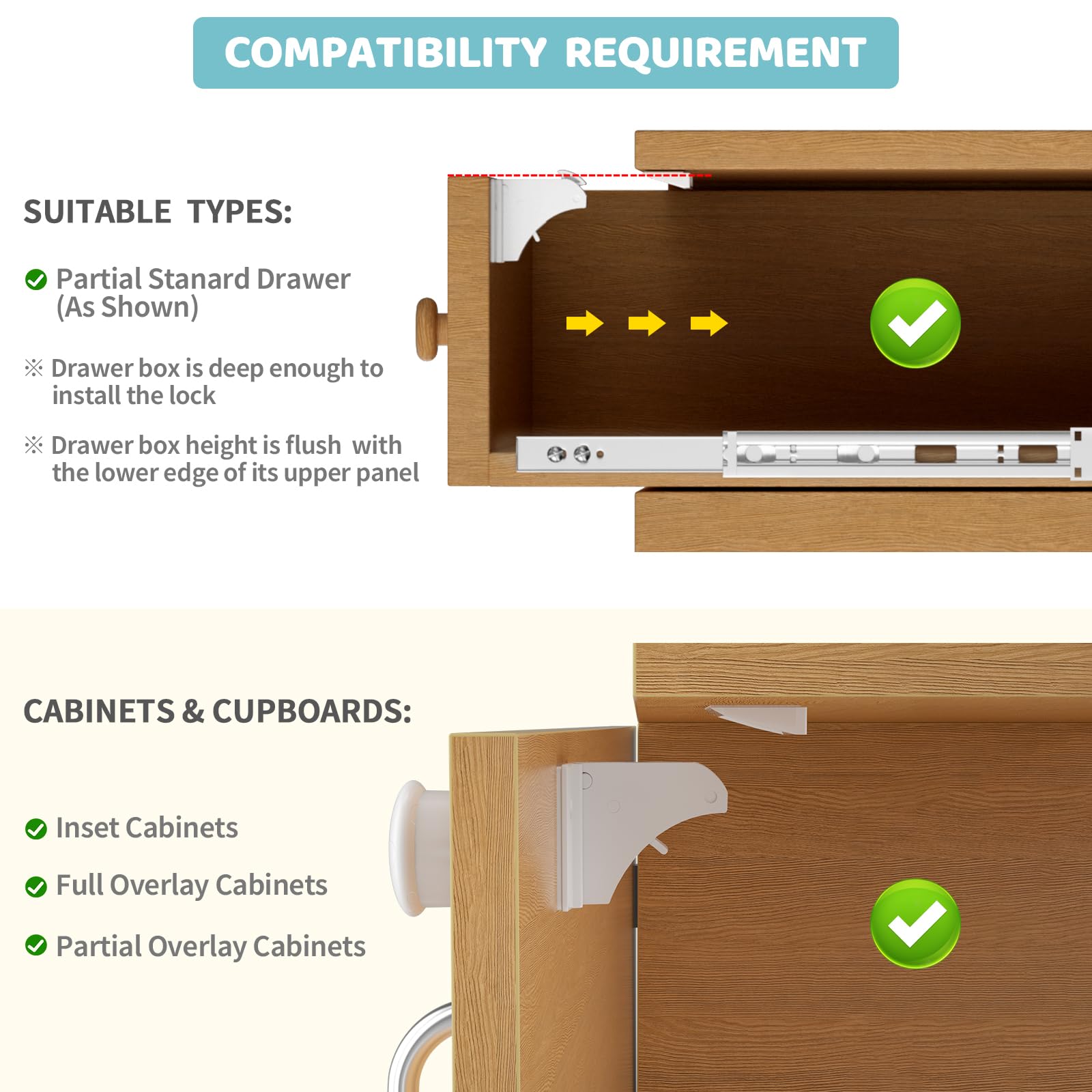 4our Kiddies 12 Pack Child Safety Magnetic Cabinet Locks with 2 Keys, No Drill Baby Proofing Drawer Locks for Baby Safety, Invisible Adhesive Magnetic Cupboard Locks for Kitchen Cabinet and Drawers 🍁 All In One Marketplace Canada