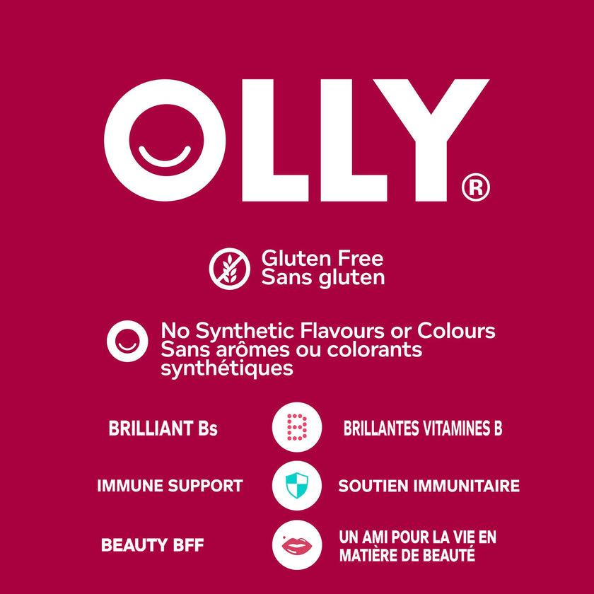 OLLY Women's Multi Gummy Supplement with no artificial flavours and colours Blissful Berry multivitamin to help support women's health 45 day supply, 90 gummies 🍁 All In One Marketplace Canada