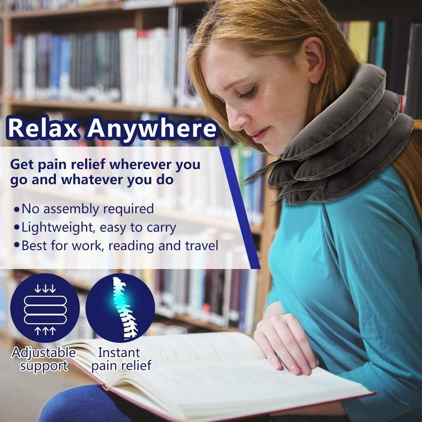 Cervical Neck Traction Device for Instant Neck Pain Relief - Inflatable & Adjustable Neck Stretcher Neck Support Brace, Neck Traction Pillow for Home Use Neck Decompression 🍁 All In One Marketplace Canada