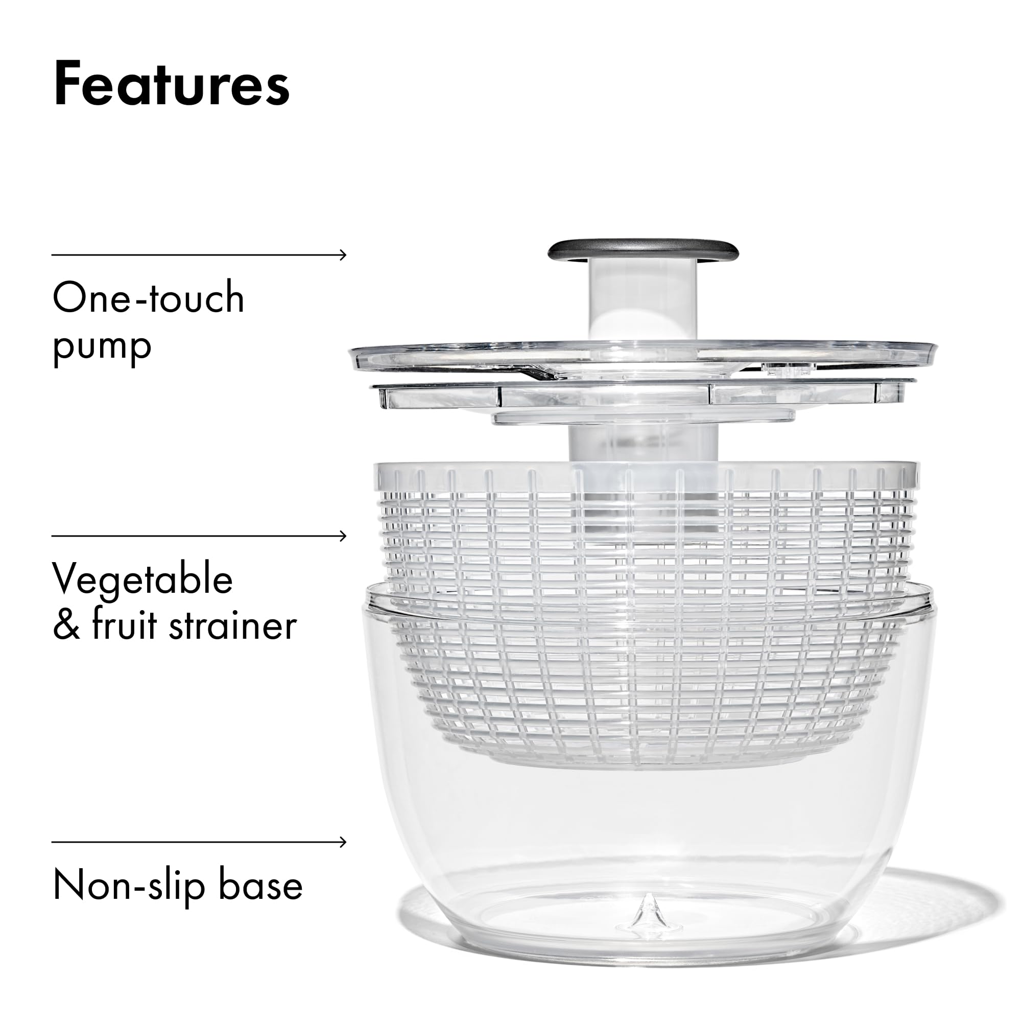 OXO Good Grips Good Grips Salad Spinner, 10.25-Inch Clear 🍁 All In One Marketplace Canada
