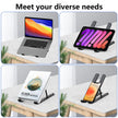 Laptop Stand for Desk, Adjustable Laptop Riser ABS+Silicone Foldable Portable Laptop Holder, Ventilated Cooling Pad Notebook Stand for 10-15.6” Laptops,Tablet-Black 🍁 All In One Marketplace Canada