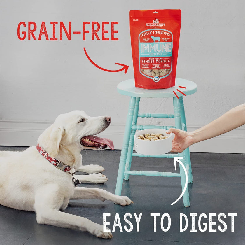 Stella & Chewy's Stella's Solutions Skin & Coat Support Grass-Fed Lamb & Wild-Caught Salmon Dinner Morsels Freeze-Dried Raw Dog Food, 120g 🍁 All In One Marketplace Canada