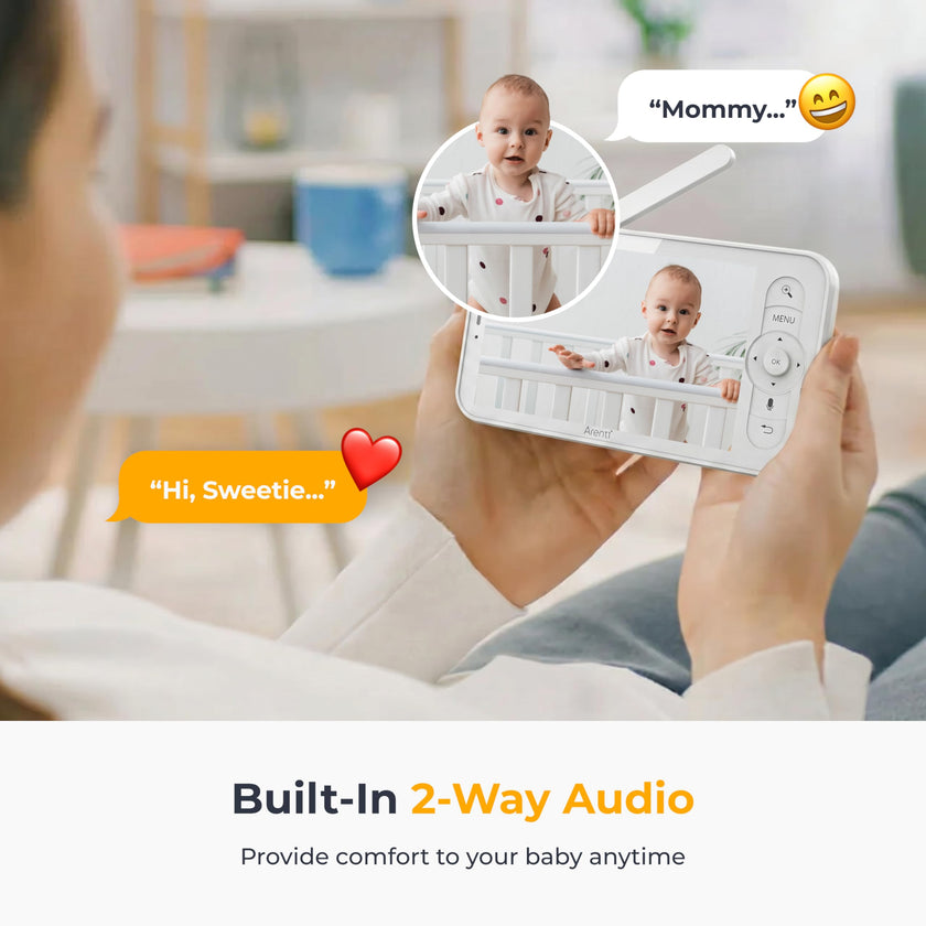 Arenti Baby Monitor, Smart WiFi 6 Baby Camera with 5-Inch Upgraded Wireless Display, 360° View, Auto-Night Vision, Temperature Sensor, Sound & Motion Detection, 2 Way Audio, VOX Mode (B2) 🍁 All In One Marketplace Canada