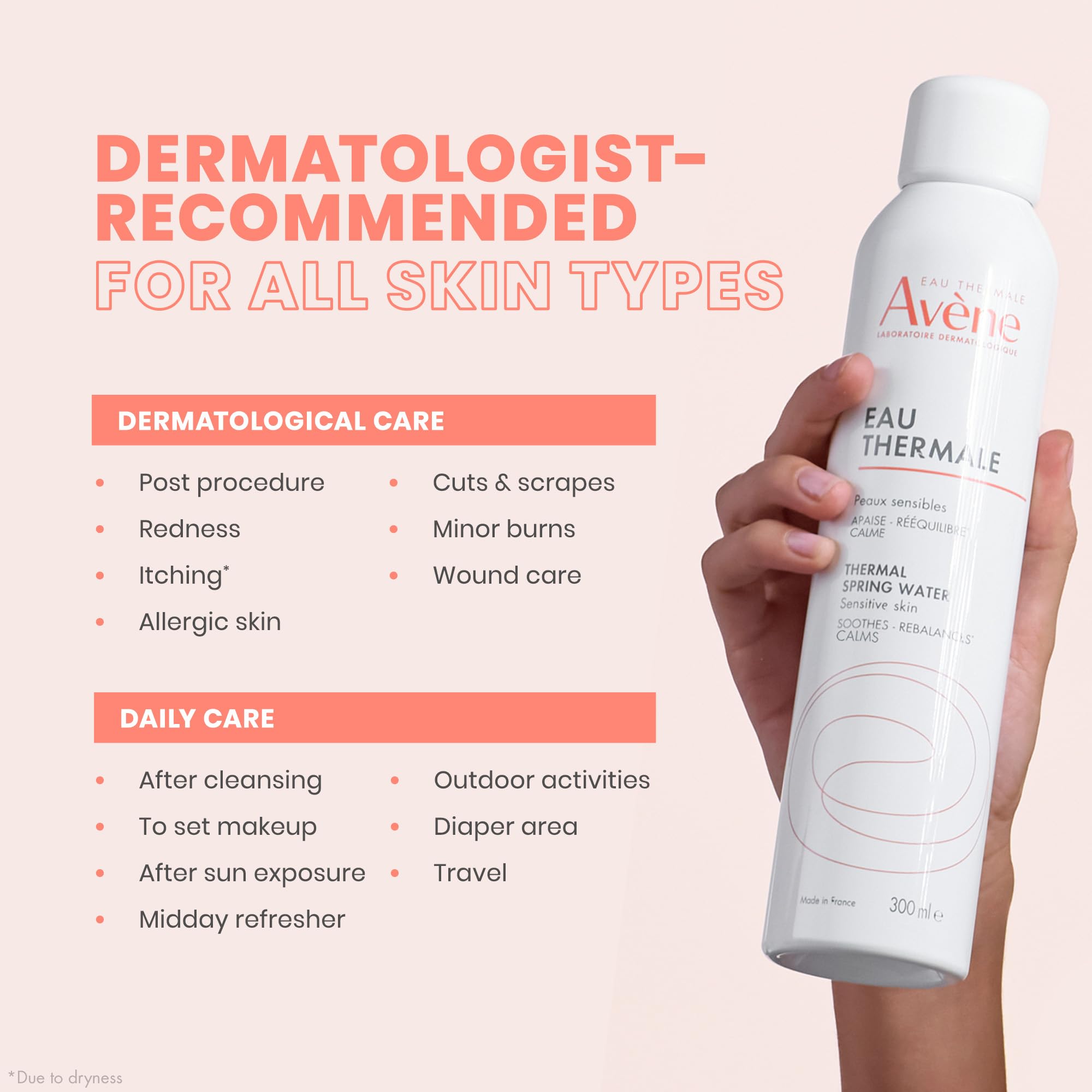 Eau Thermale Avene Thermal Spring Water, Soothes, Calms and Strengthens the protective barrier of sensitive skin, Facial Mist Spray, Microbiome rebalancing, for Sensitive Skin, 300ml 🍁 All In One Marketplace Canada