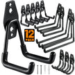 Garage Hooks Heavy Duty Utility Steel with Anti-Slip Coating Wall Mount Storage Organizer for Hanging Power and Garden Tools, Ladders, Hose, Bikes, Ropes, Bulk Items, and More (12 Pack Orange) 🍁 All In One Marketplace Canada
