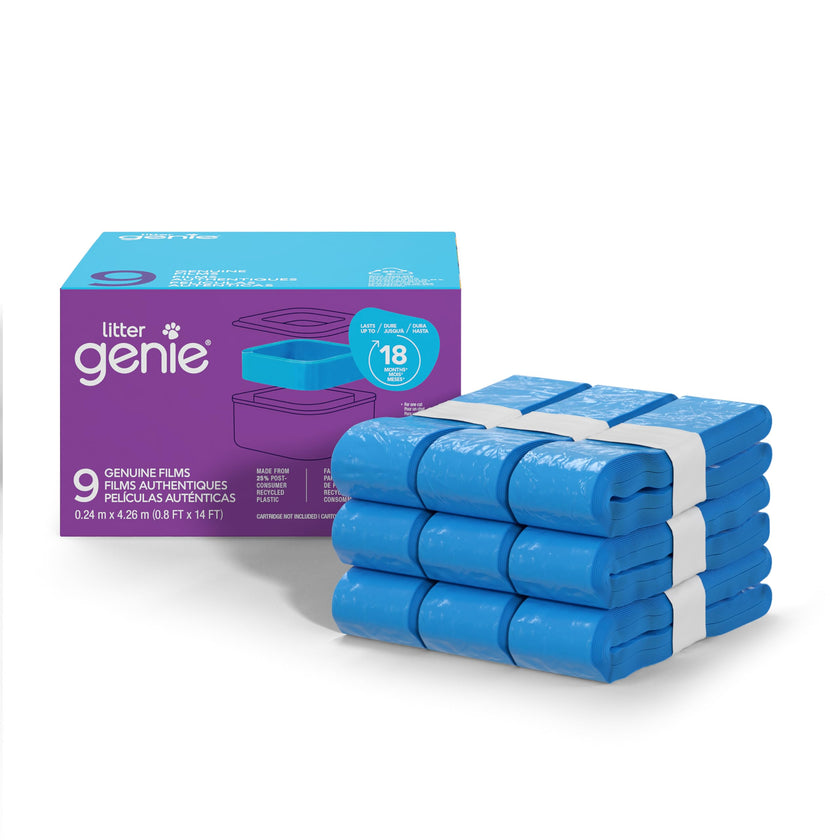 Litter Genie Refill Bags | Stand alone Genuine Film 9 pk | Compatible with Litter Genie Standard and Jumbo refills | Ultimate Odour Control Cat Litter Bags | Up to 18 months of supply for one cat 🍁 All In One Marketplace Canada