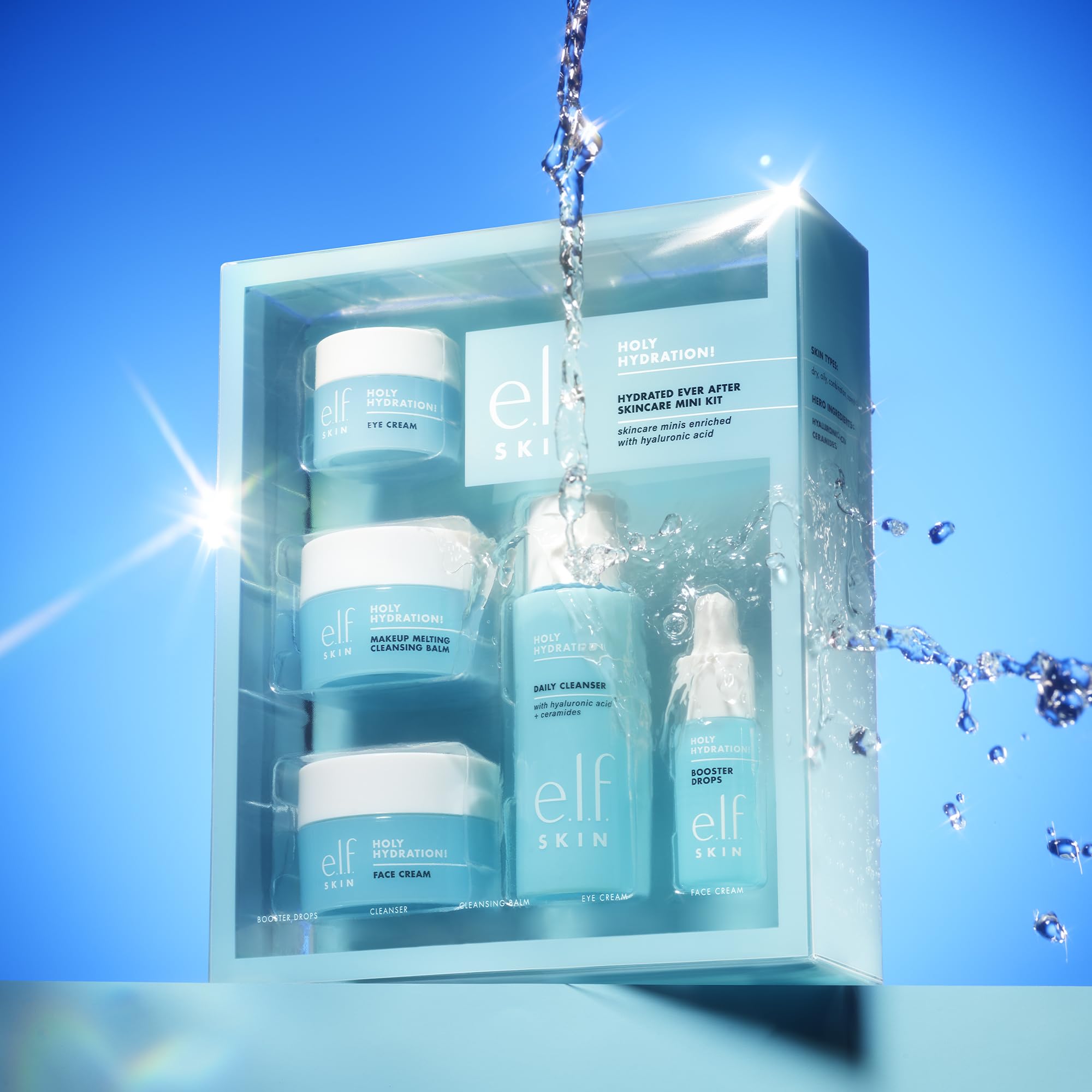 e.l.f. SKIN Holy Hydration! Hydrated Ever After Skincare Mini Kit, Cleanser, Makeup Remover, Moisturizer & Eye Cream For Hydrating Skin, Airplane-Friendly Sizes 🍁 All In One Marketplace Canada
