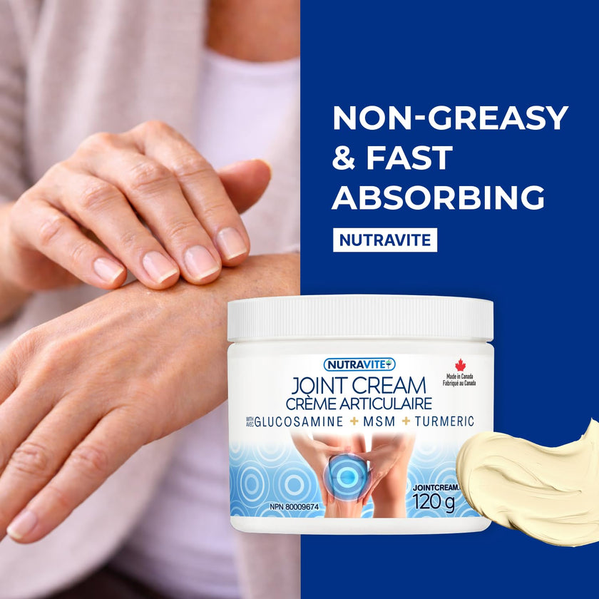 Cooling Arthritis Pain Relief Cream – Non-Greasy & Fast Absorbing Joint Cream with Glucosamine, MSM, Turmeric, Camphor & Menthol. For Joints, Muscles, Hands, Knees, Neck & Back. Made in Canada. 🍁 All In One Marketplace Canada