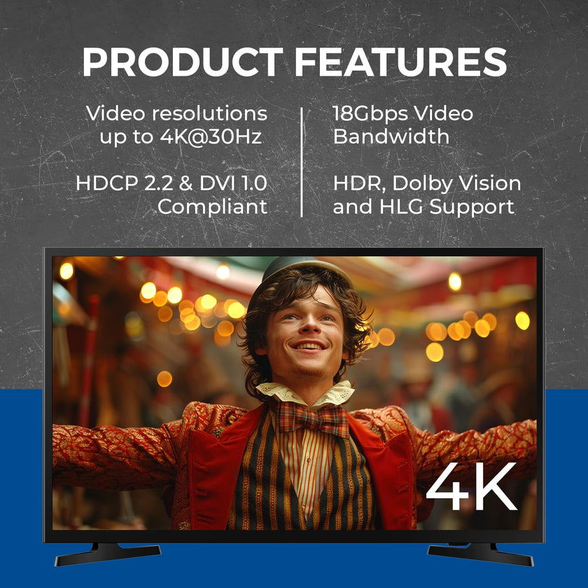 OREI HDMI Splitter 1 in 2 Out - 1x2 HDMI Splitter For TV Mirror Only - Not for Multi Monitors and HDCP Bypass, 1080P @ 60Hz & 4K @ 30Hz Resolutions – Powered HDMI splitter (HD-102) 🍁 All In One Marketplace Canada